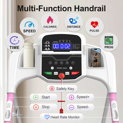 Home Folding Treadmill With Pulse Sensor